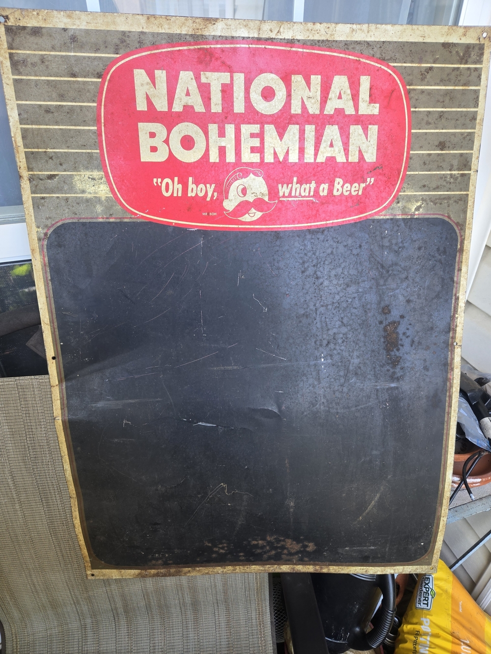 Vintage National Bohemian Beer Menu Board Advertising Sign 1950s